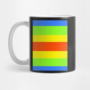 Blue, Yellow, Orange & Green Stripe Mug